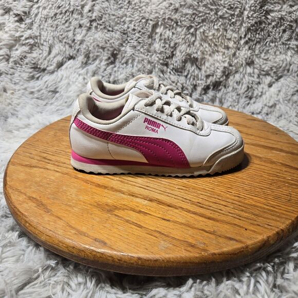 Retro y2k Puma Roma Kids 12C Size Basic Puma White And Pink Shoes Sneakers - Picture 2 of 7